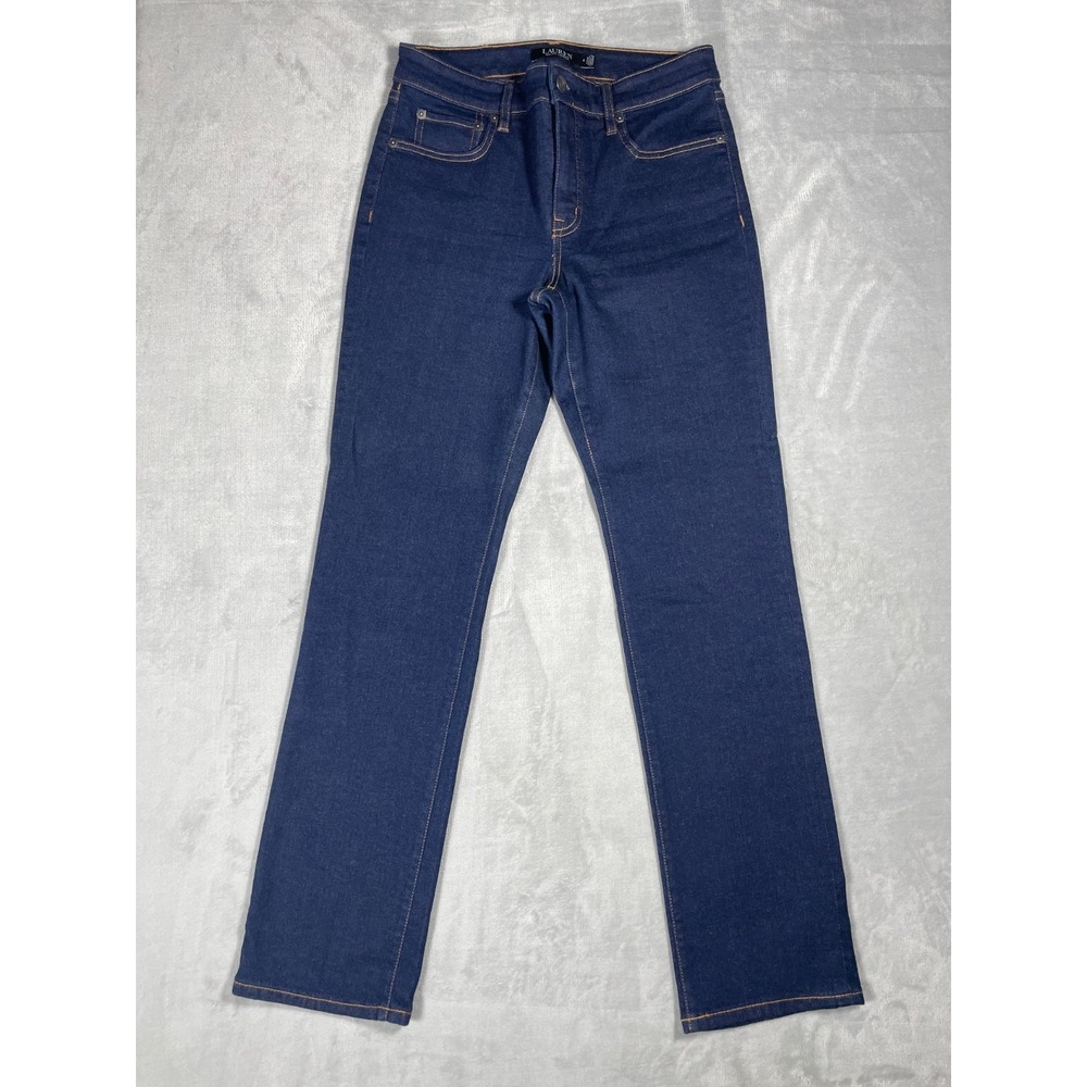 Lauren Ralph Lauren Jeans Women Size 4 Dark Wash Straight Leg Stretch Denim